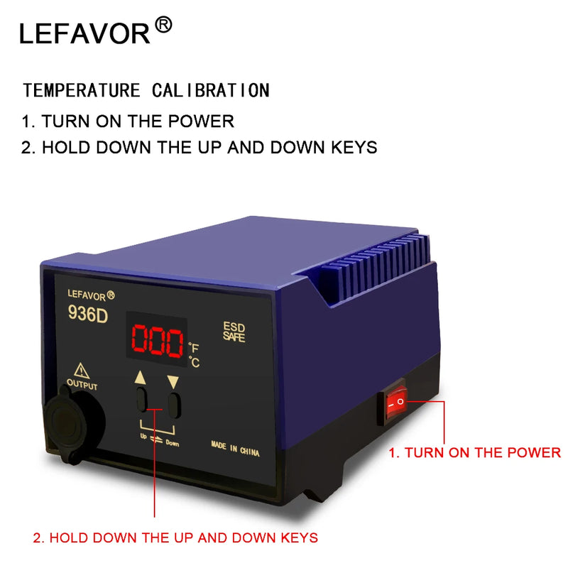 Ferro de solda Digital Estação, 936D, 60W, ajuste rápido de temperatura, C/F sono 200-480 para BGA soldagem Tool Set