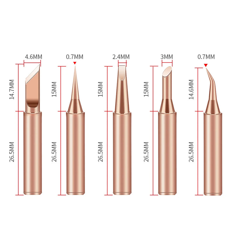 Bico de ferro de Solda compativel com , I, K, B, 3C, 2.4D, 936, 900, 5pcs