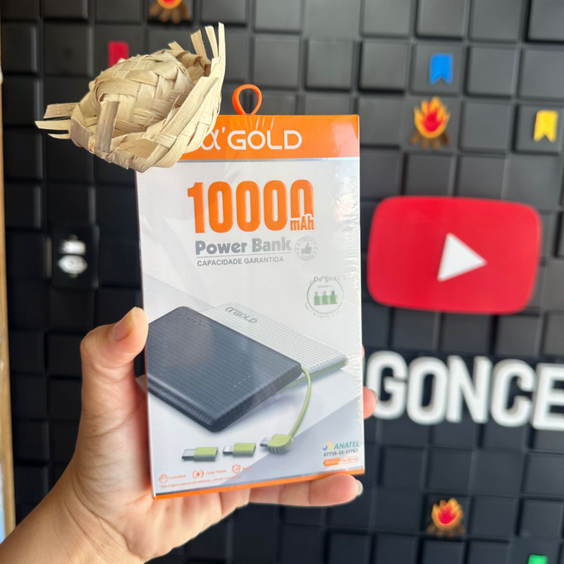 Bateria portátil Pawer Bank da GOLD 10000mAh  linha Prime