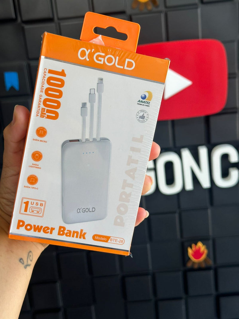 Bateria Portátil GOLD premium 10000mAh Pawer Bank