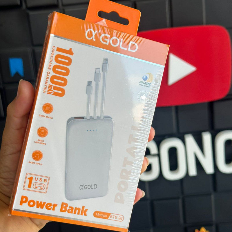 Bateria Portátil GOLD premium 10000mAh Pawer Bank